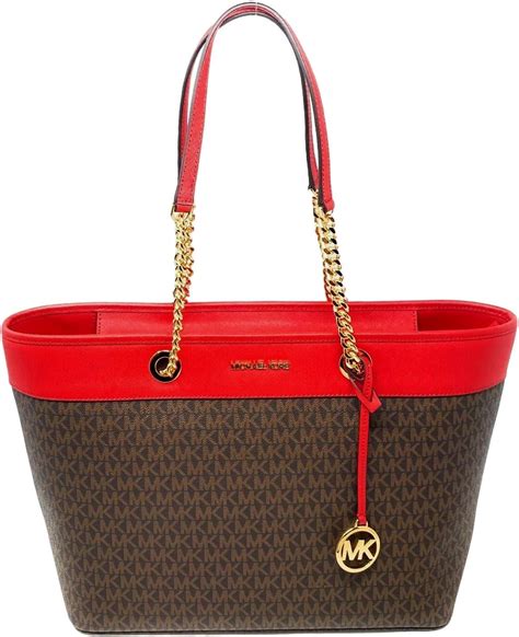 Michael Kors Shania Large East West Chain PVC Signature Tote 